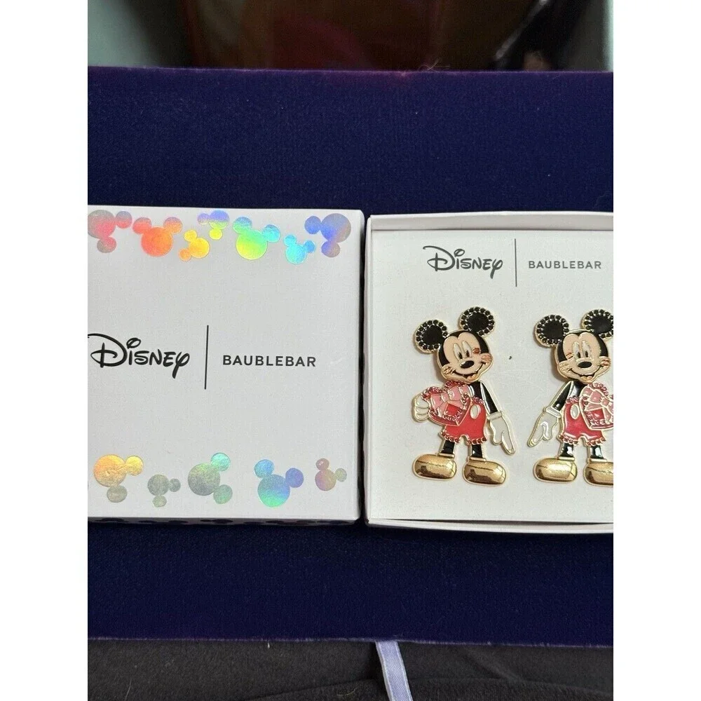 Disney x BAUBLEBAR Kissed Mickey Mouse 3D Drop Moveable Earrings Valentines Day